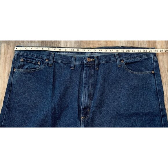 Wrangler Five Star Mens Jeans Blue Denim Relaxed Fit Dark Wash Size 50 X 32 NEW - Picture 7 of 12